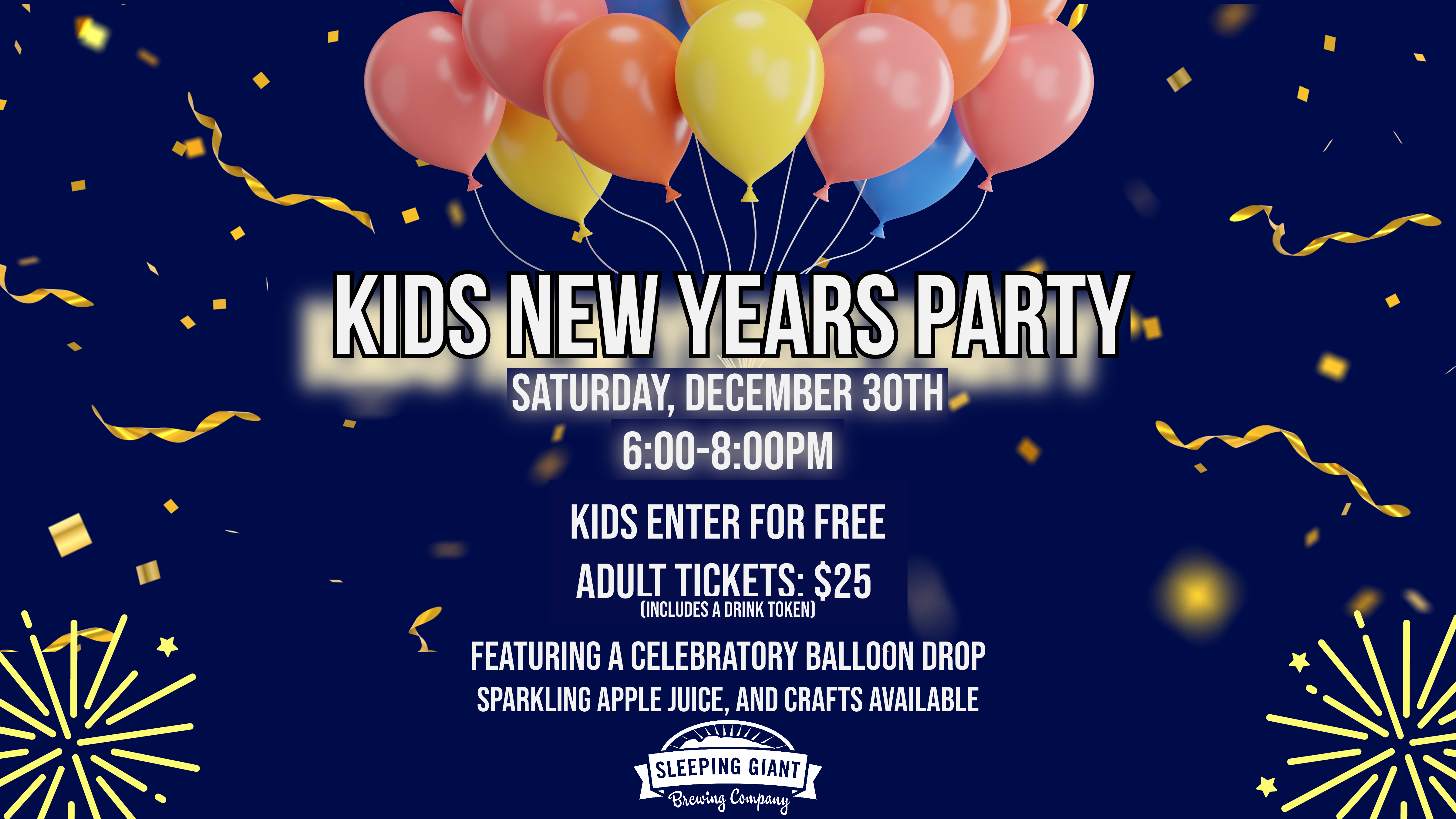 Kids' New Year's Party - Sleeping Giant Brewing Company